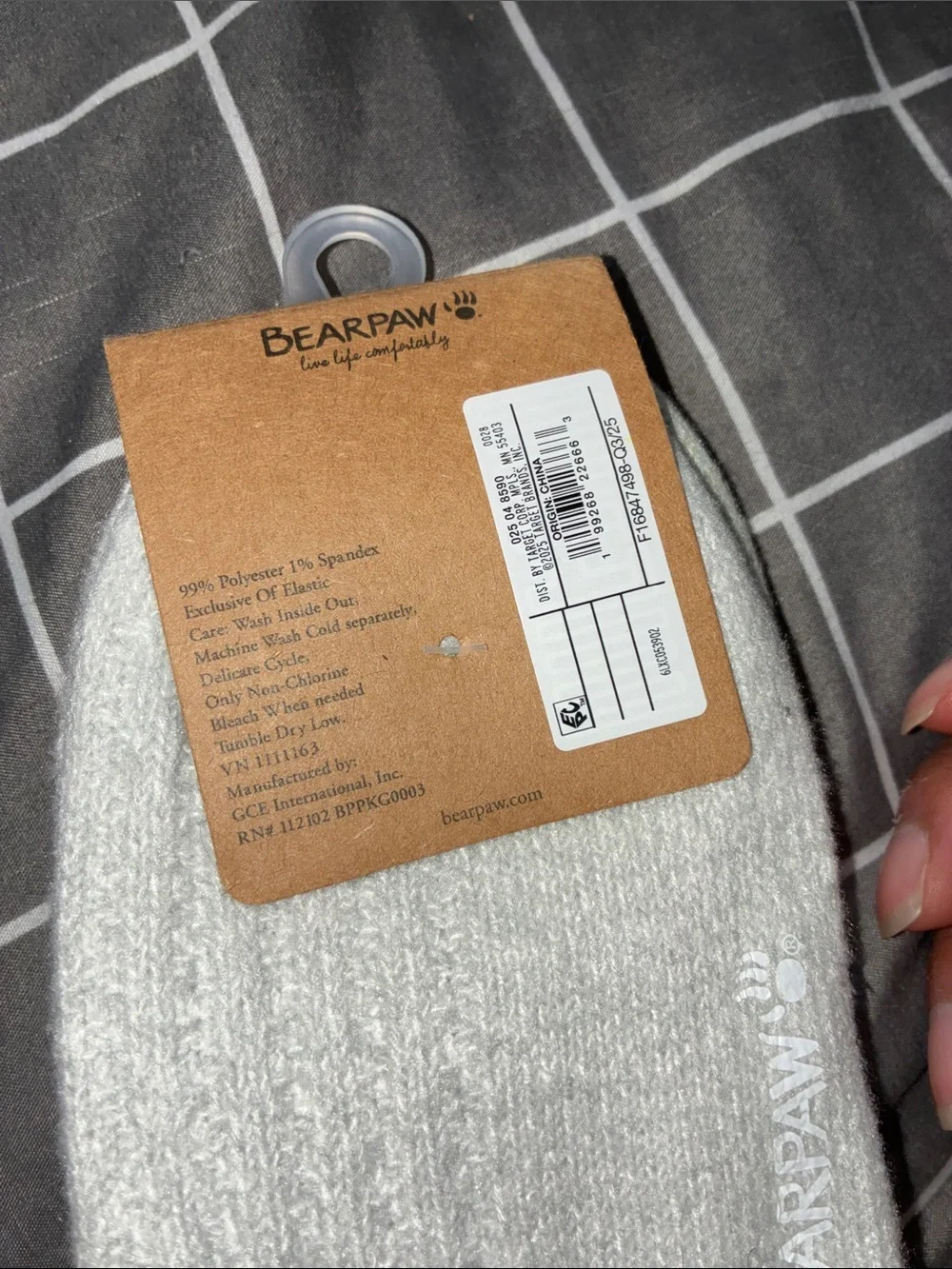 BearPaw Light Green & Gray Ankle Socks - 2 Pair